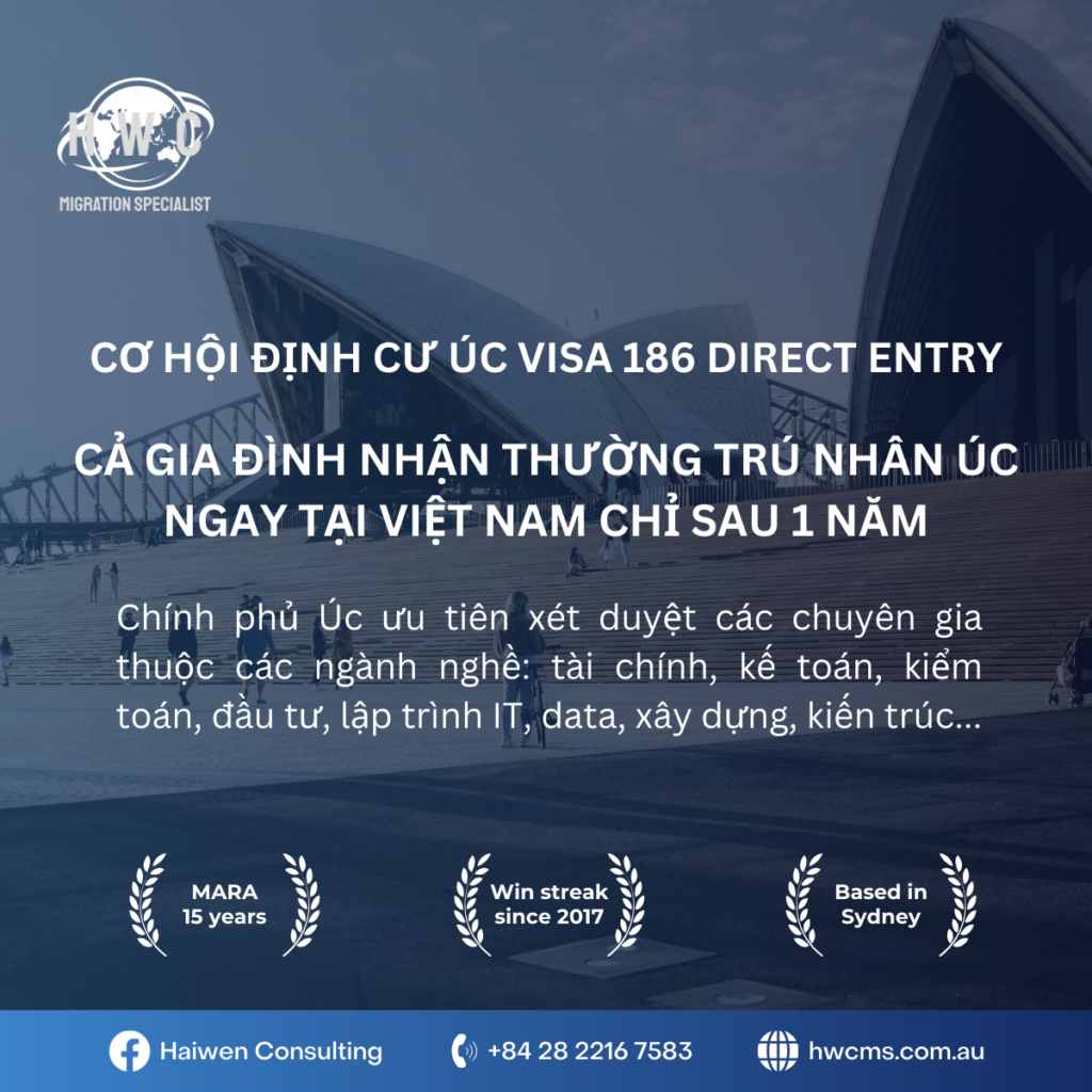 Định cư Úc cả gia đình bằng visa 186